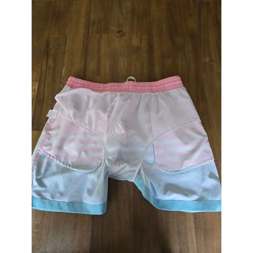 Chubbies Shorts Mens Pink Blue Lined Classic Swim Trunk Pool Beach 5.5